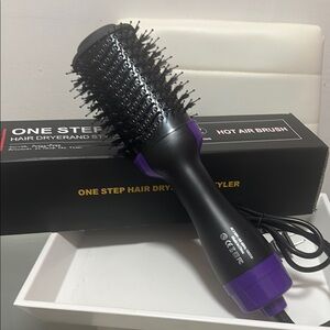 One Step Hair Dryer and Styler - Black and Purple